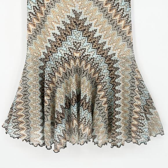 Banana Republic Boho Blue and Brown Flowy Midi Skirt Size XS - Picture 4 of 6